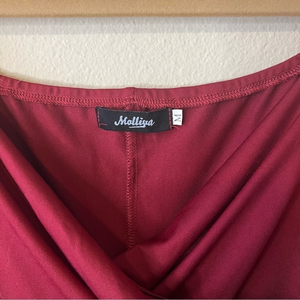 Long Sleeve Maternity Gown - Photo Shoot - Burgundy - Size Med - EUC - Picture 2 of 4